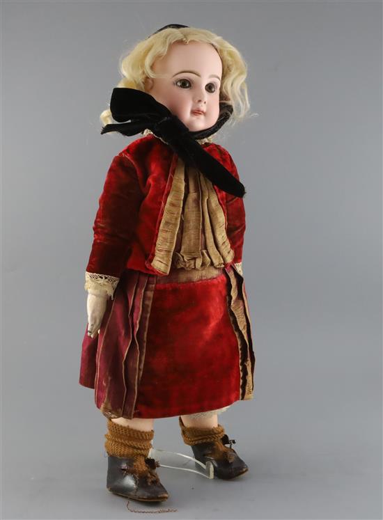 A Tete Jumeau Bebe Ca doll, 1885, H.20in.